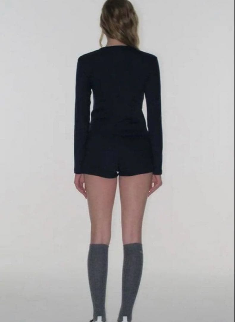 2/6まで値下げ 新品未開封 crank リボン ニットカーディガン ネイビー