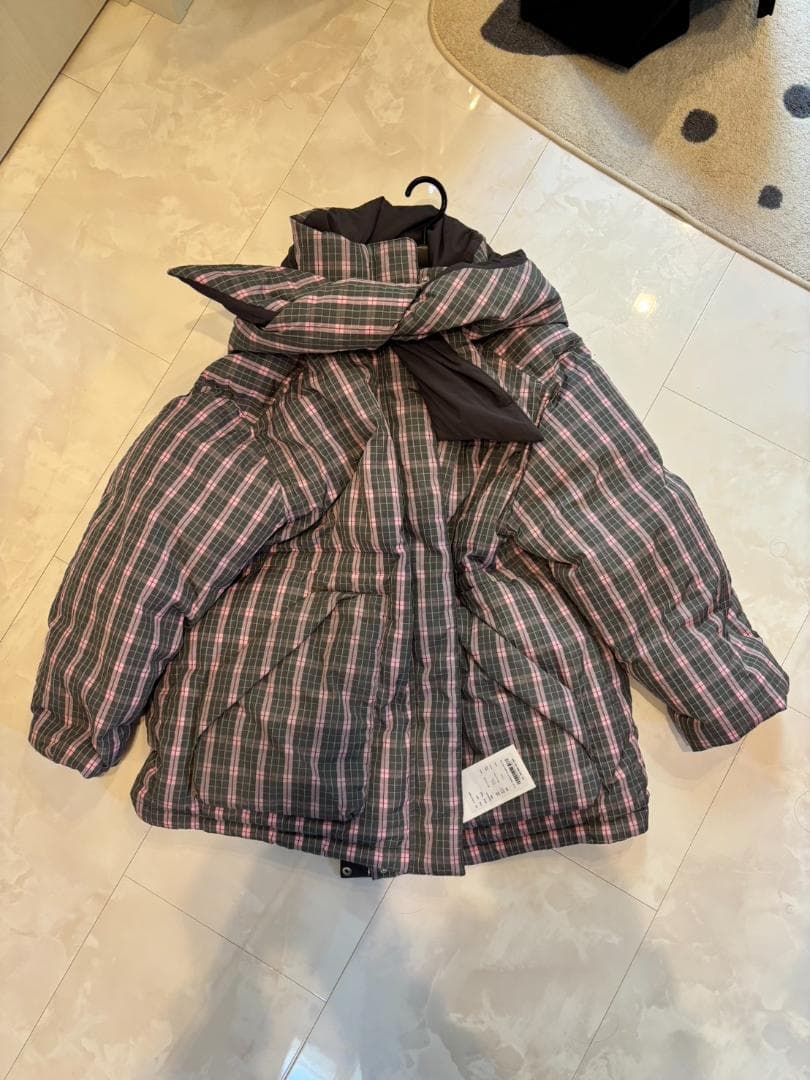 【未使用品】MAISON SPECIALチェック柄　ダウンジャケット　グレー