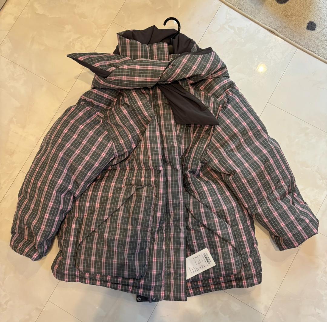【未使用品】MAISON SPECIALチェック柄　ダウンジャケット　グレー