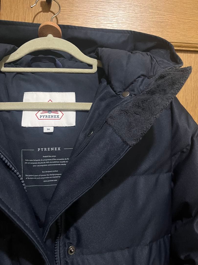 PYRENEX ネイビー フェニックスダウンジャケット 36 ロングダウン