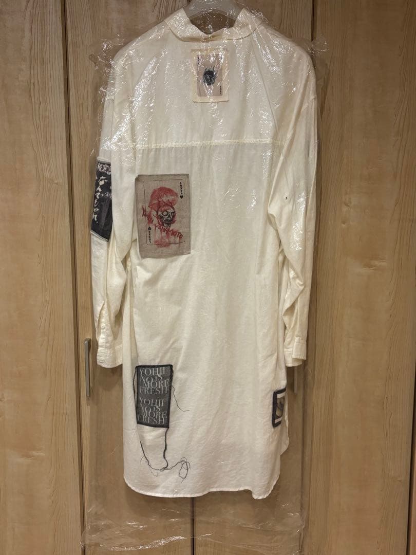 野田洋次郎着用パッチワーク ロングシャツ ホワイト Yohji Yamamoto