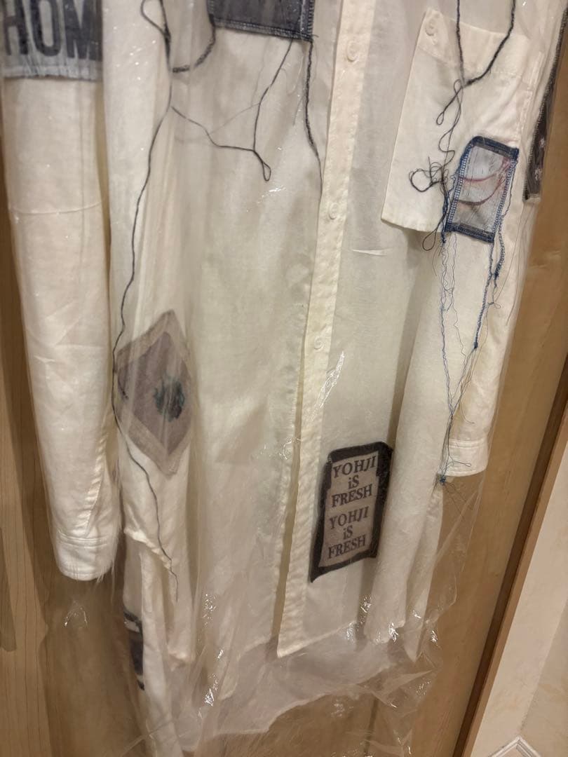 野田洋次郎着用パッチワーク ロングシャツ ホワイト Yohji Yamamoto