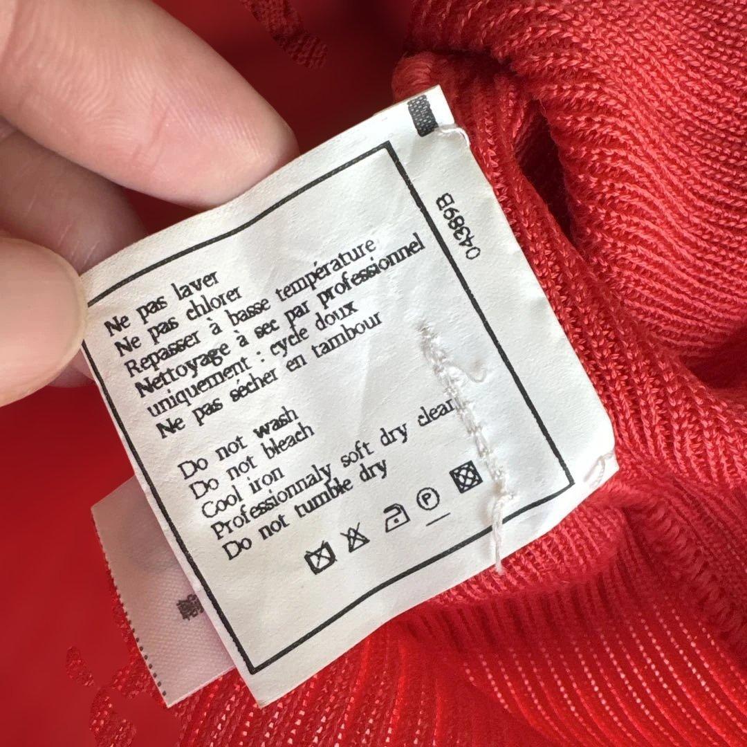 CHANEL BOUTIQUE 赤 リブ編み ホルターネック　キャミソール