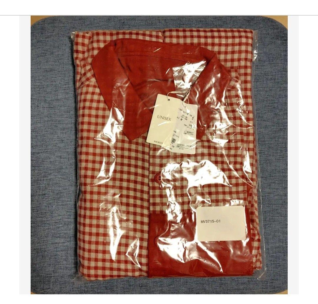 【新品】パジャマ KID BLUE キッドブルー 長袖 M ガーゼ ギンガム