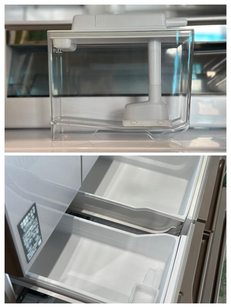 日立 6ドア冷蔵庫 617L R-HXCC62S-XN 冷蔵庫カメラ 22年製