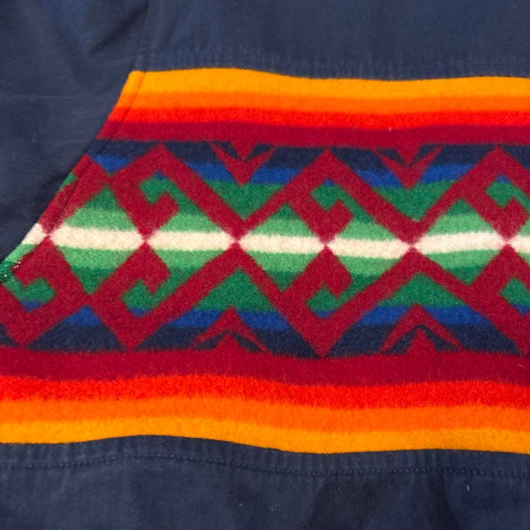 ゆ*様 USA製 ペンドルトン バック切り替えネイティブ柄 ブランケット ネイビ