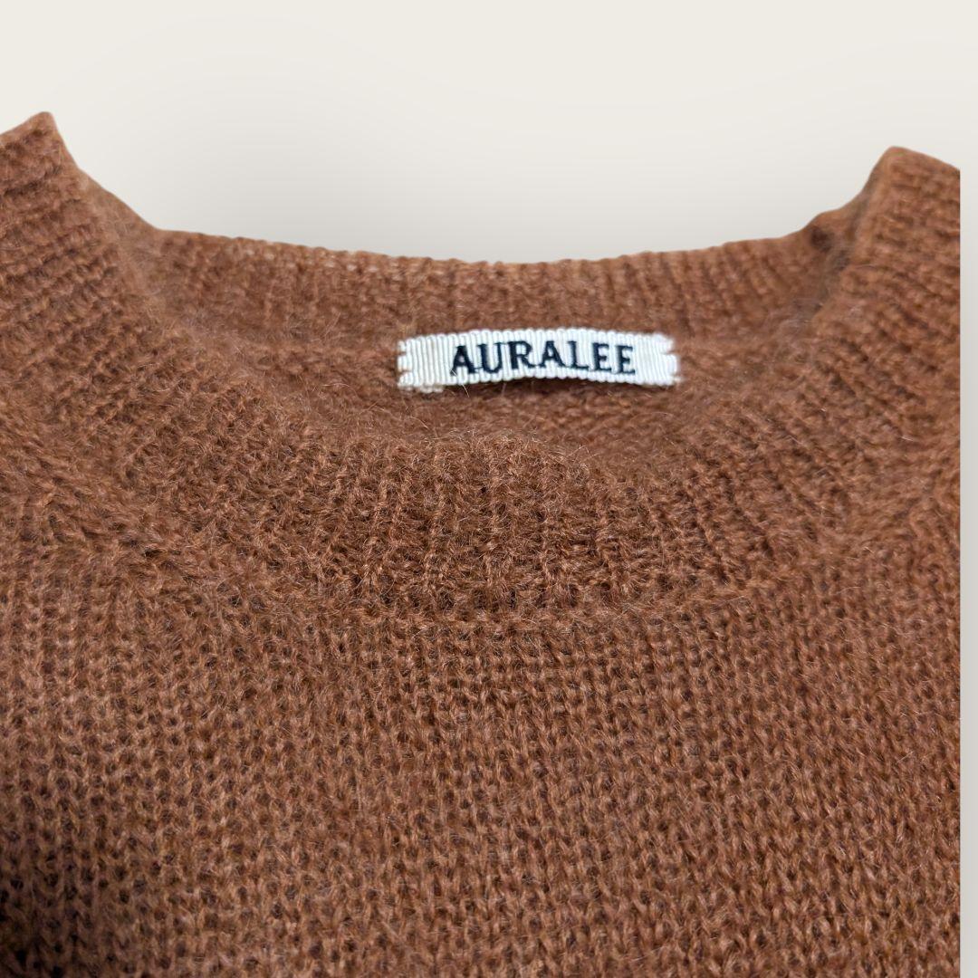 AURALEE　オーラリー　ブラウン　クルーネックニットセーター　サイズ3