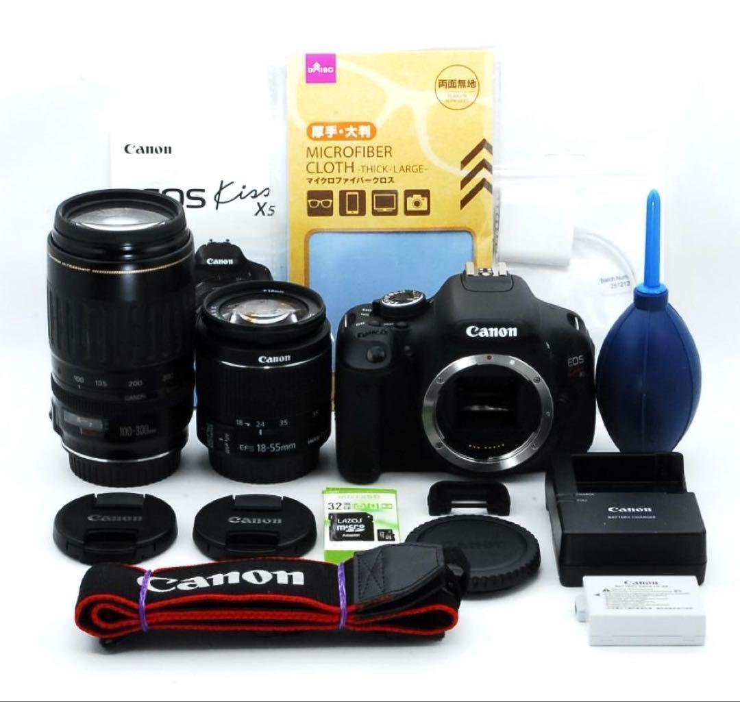 極美品！Canon EOS Kiss X5ダブルレンズ初心者安心セット