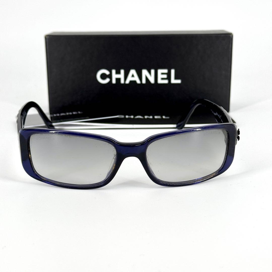 CHANEL サングラス 5111 ココマーク ブラック ブルー カメリア 黒