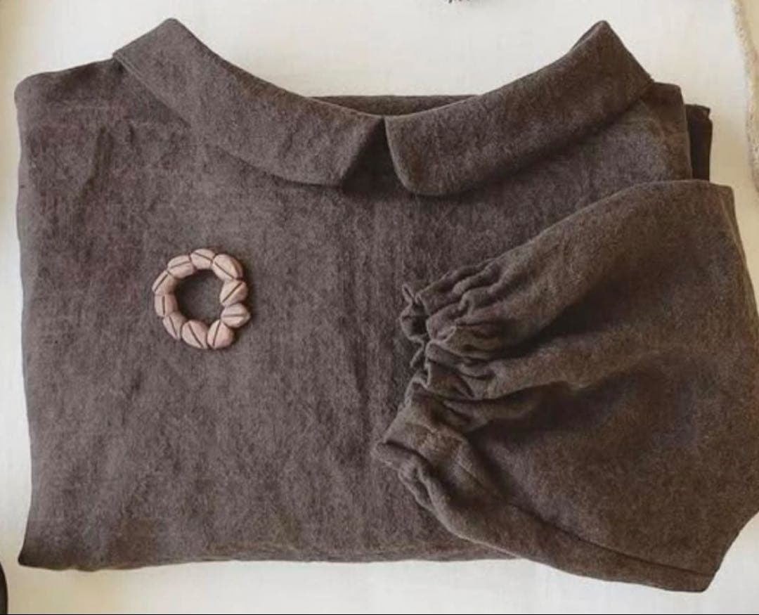 【本日4日まで出品】ヒトハリママ / ポポマルエリブラウス　作家様