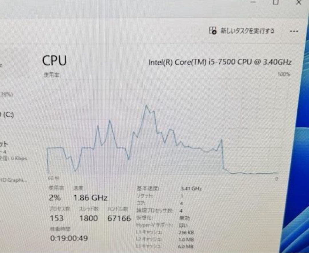 Core i5-7500 デスクトップPC メモリ 4GB SSD128GB