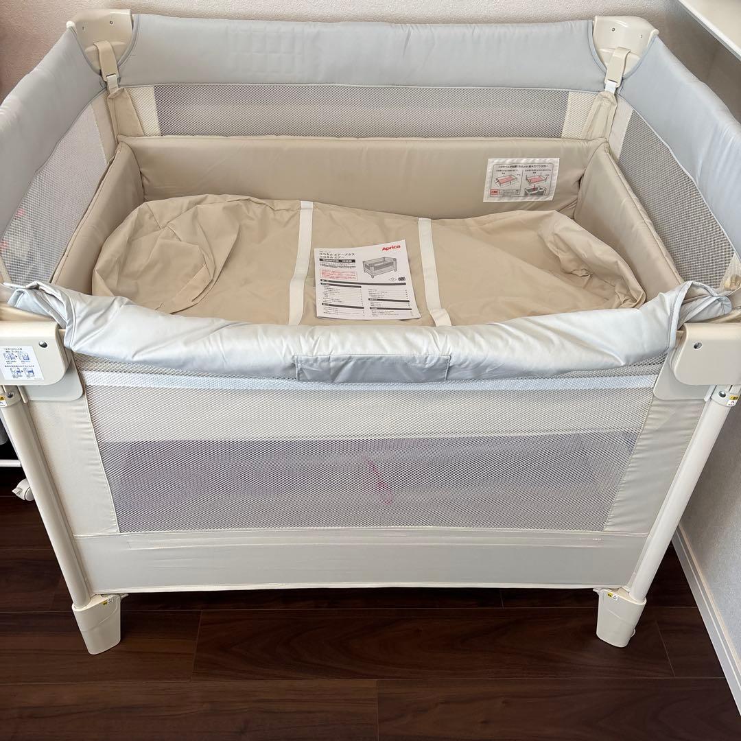Aprica ココネルエアープラス ベビーベッド グレー