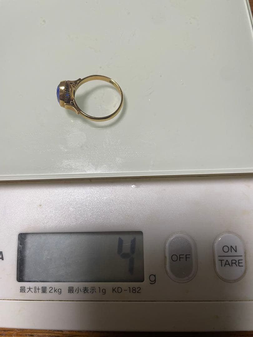 イングランドブルートパーズリング　18金　11号　送料無料！