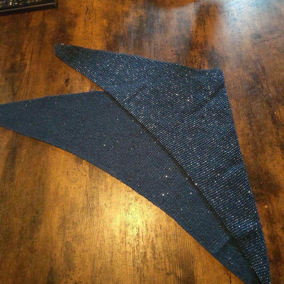 APROSIO & CO ダークブルー スカーフ＆リボンブローチ