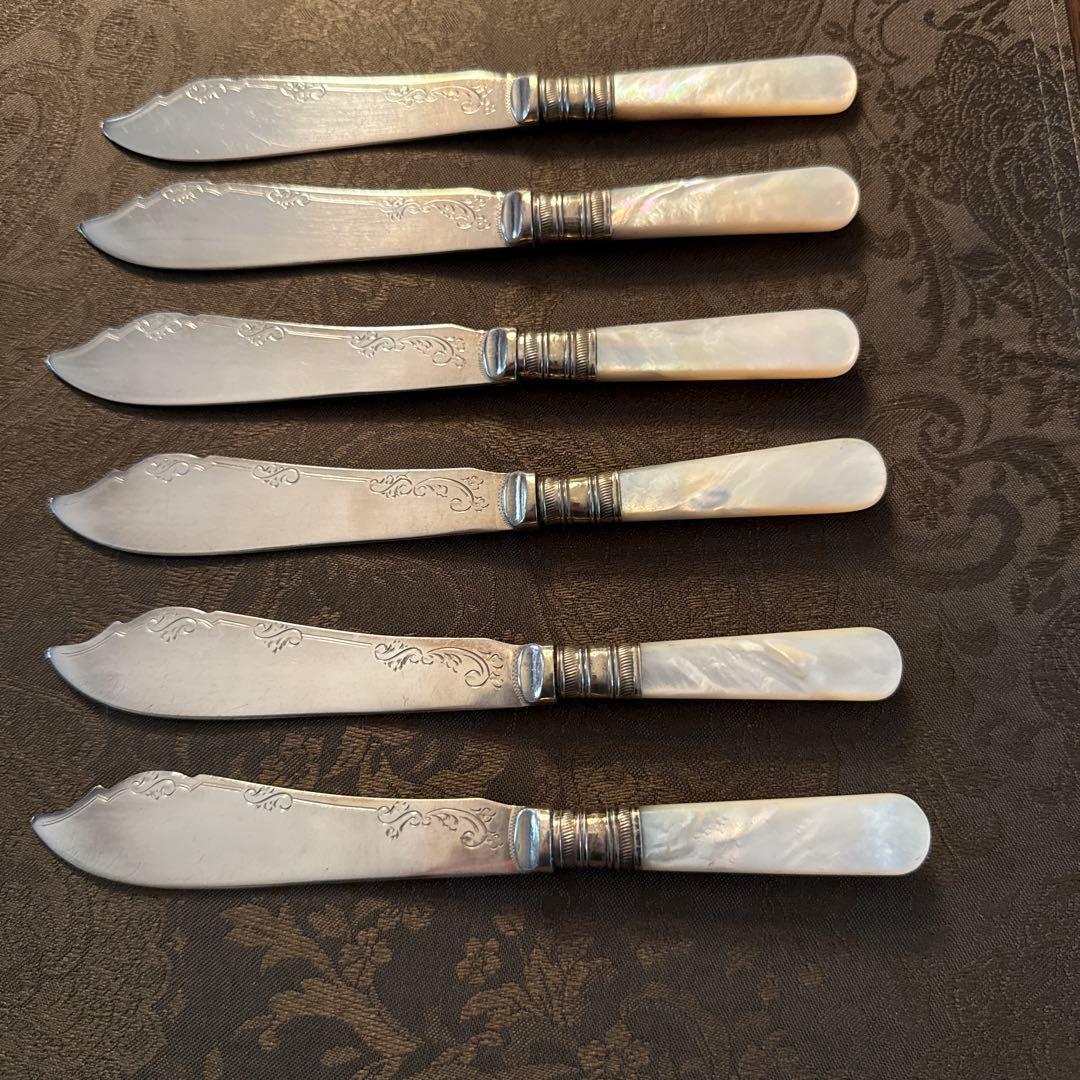 癒*い様 英国クラシック カトラリーセット、アンティーク、白蝶貝のハンドル イギ