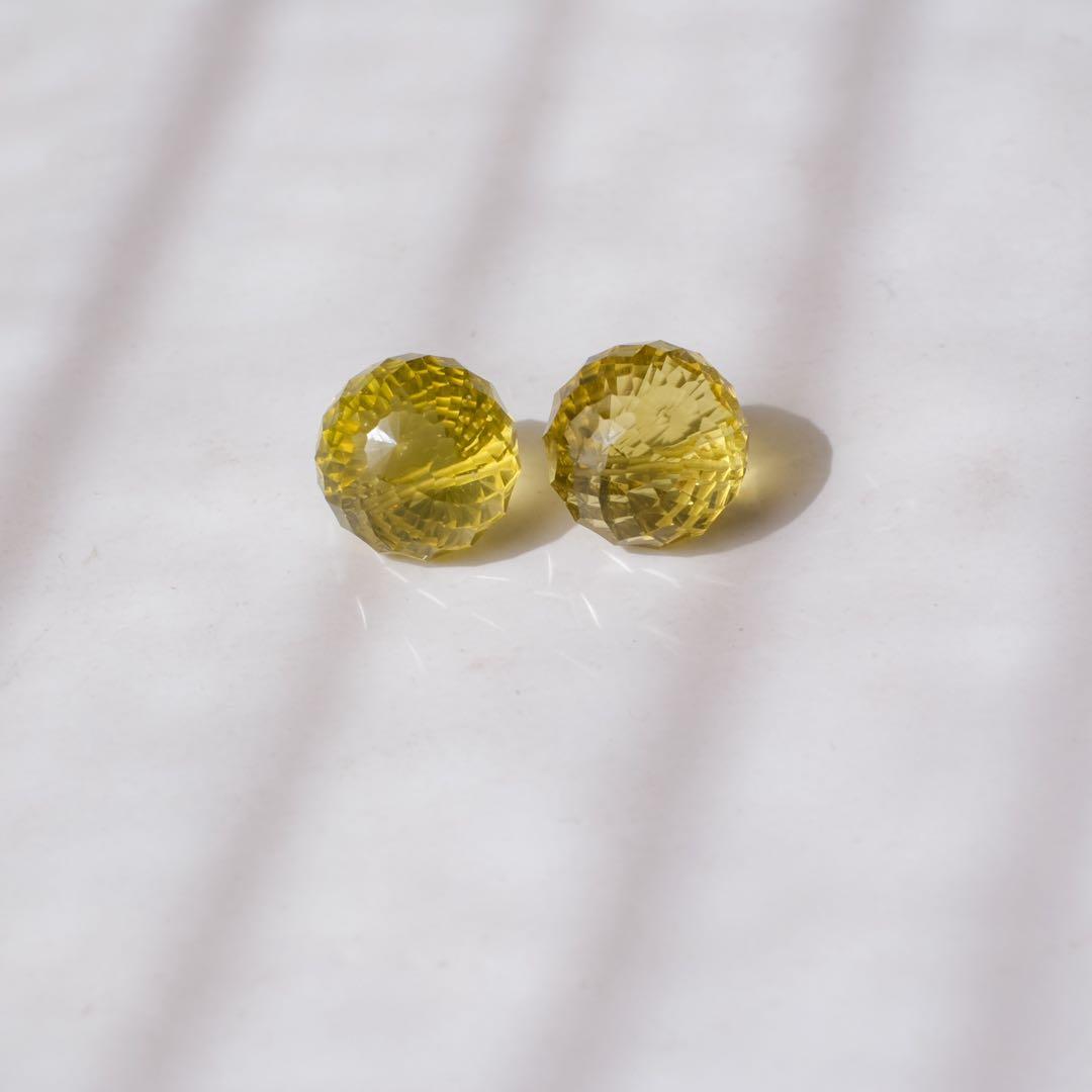 maumaumau14kgfピンクアメジストコンケーブカットピアス