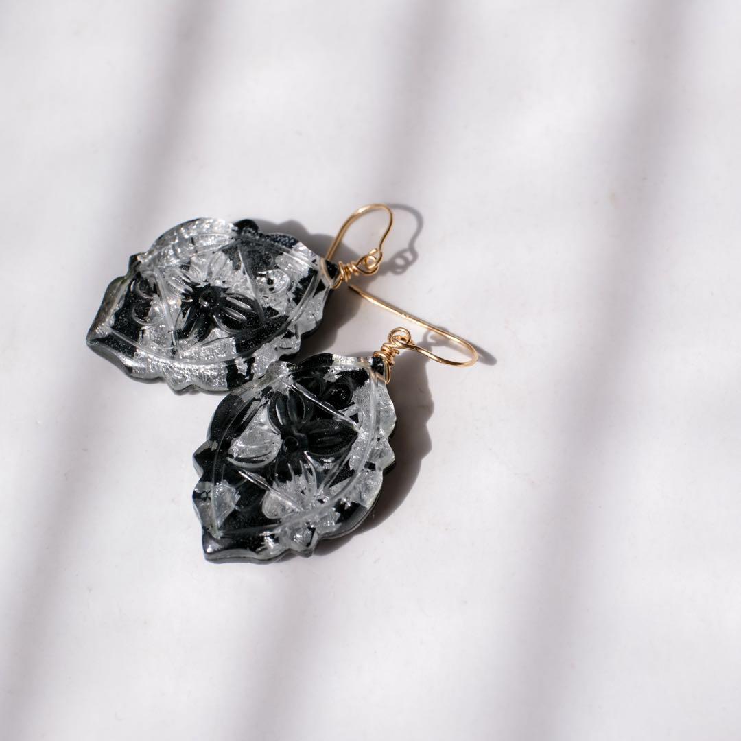 maumaumau14kgfピンクアメジストコンケーブカットピアス