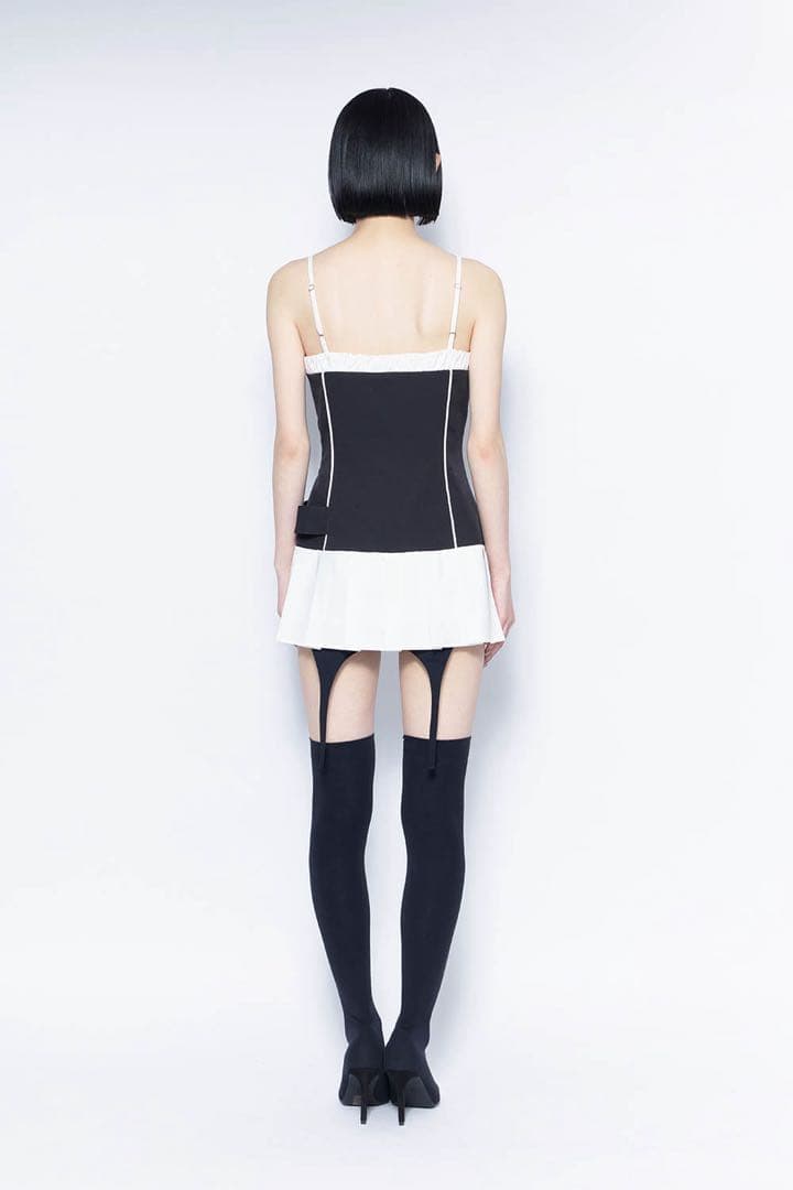 THEREDTHREAD エスリボンドレスプリー black×white