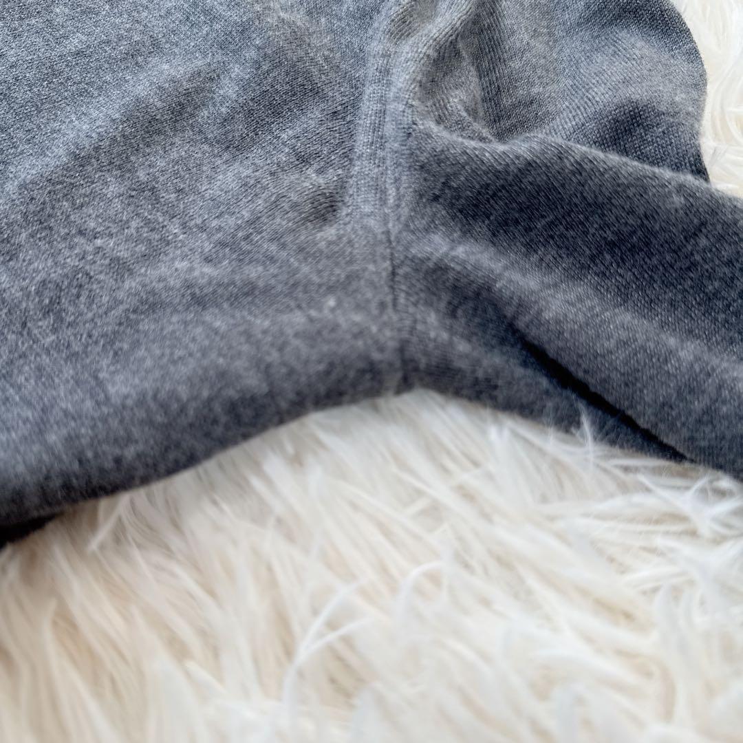 美品　Drawer 18Gクルーネックプルオーバー　カシミヤ　シルク　グレー　２