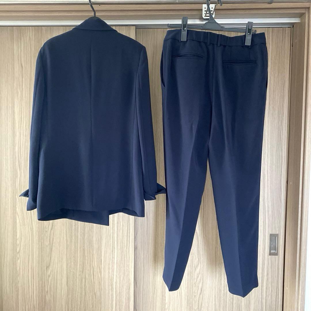 PLST　トリアセブレンドダブルジャケット　テーパードパンツ　ネイビー