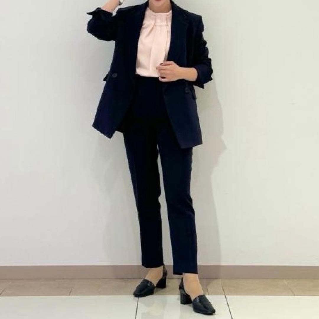 PLST　トリアセブレンドダブルジャケット　テーパードパンツ　ネイビー