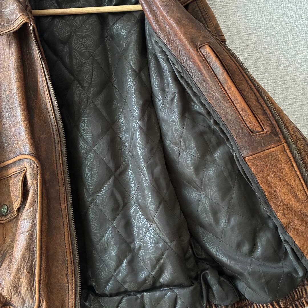 80's ヴィンテージ レザー ボンバージャケット ブラウン A-2 G-1