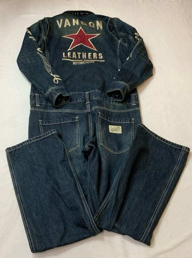 VANSON デニム オールインワン ツナギ M