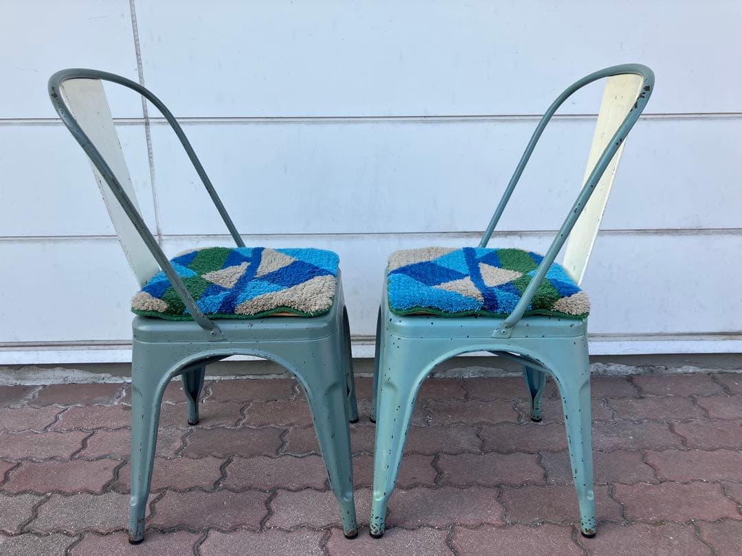 廃番 ノットアンティークス ブリックチェア２脚セット おまけクッション付