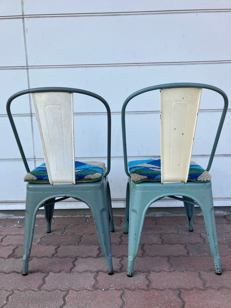 廃番 ノットアンティークス ブリックチェア２脚セット おまけクッション付