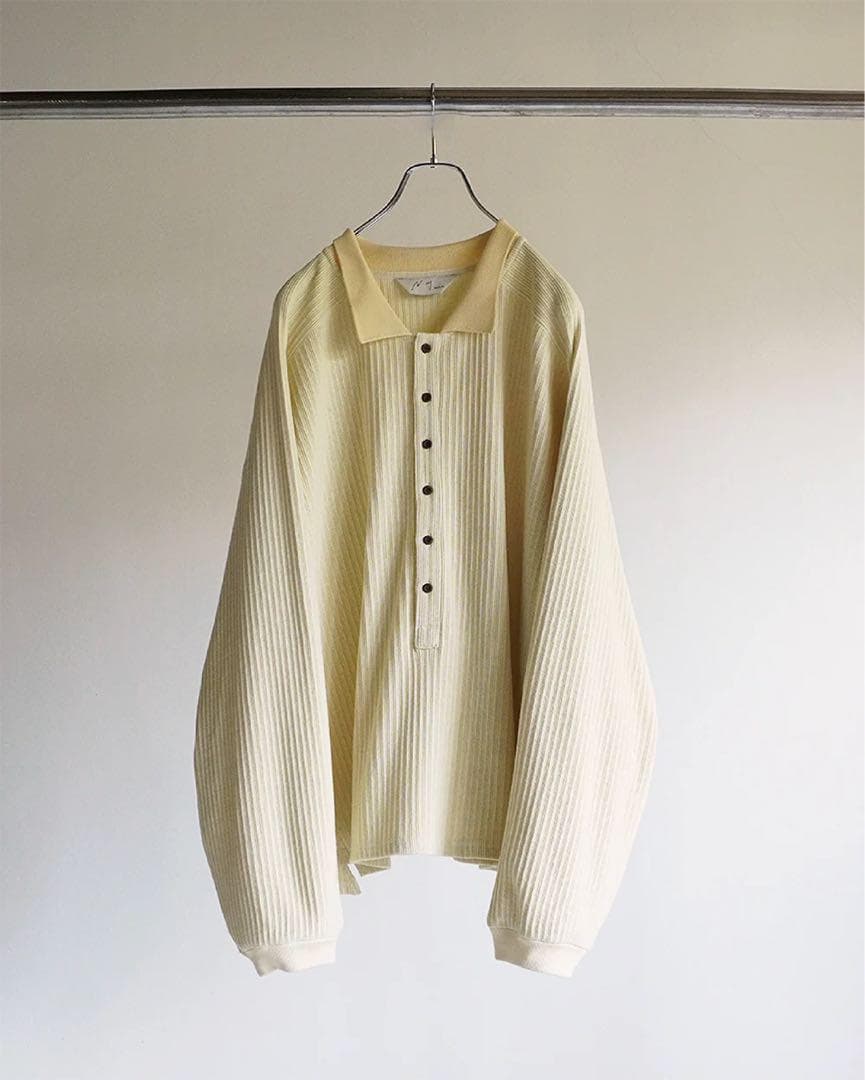 トップス ancellm HENLEY RIB LS T-SHIRT