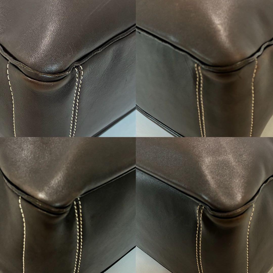 【美品】セリーヌ ブギーバック トートバッグ ビジネス レザー 本革 茶 A4可