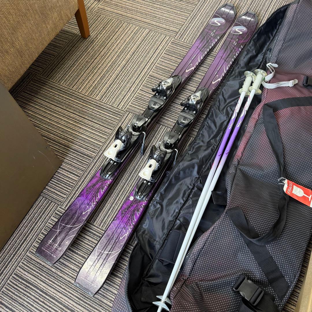 Salomon レディース スキー板ビンディングストックセット ケース付 151