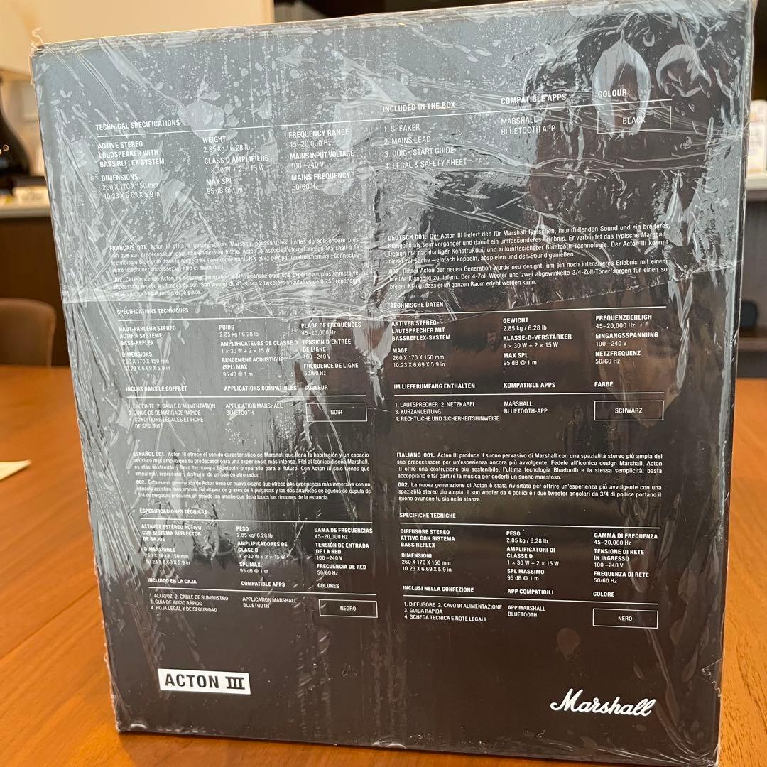 [最終価格]Marshall ACTON3 ブラック　新品未使用品