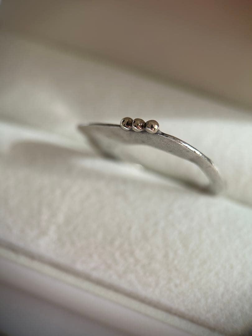 H.P.FRANCE ロザマリア シルバー925 デザインリング 3ボール指輪⑤