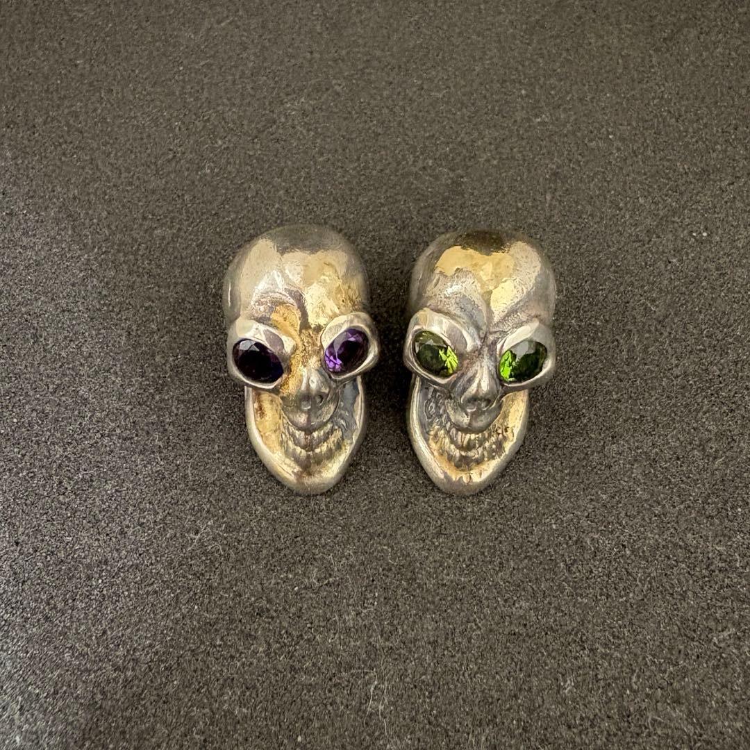 Bill Wall Leather スカルビーズ アメジスト ペリドット