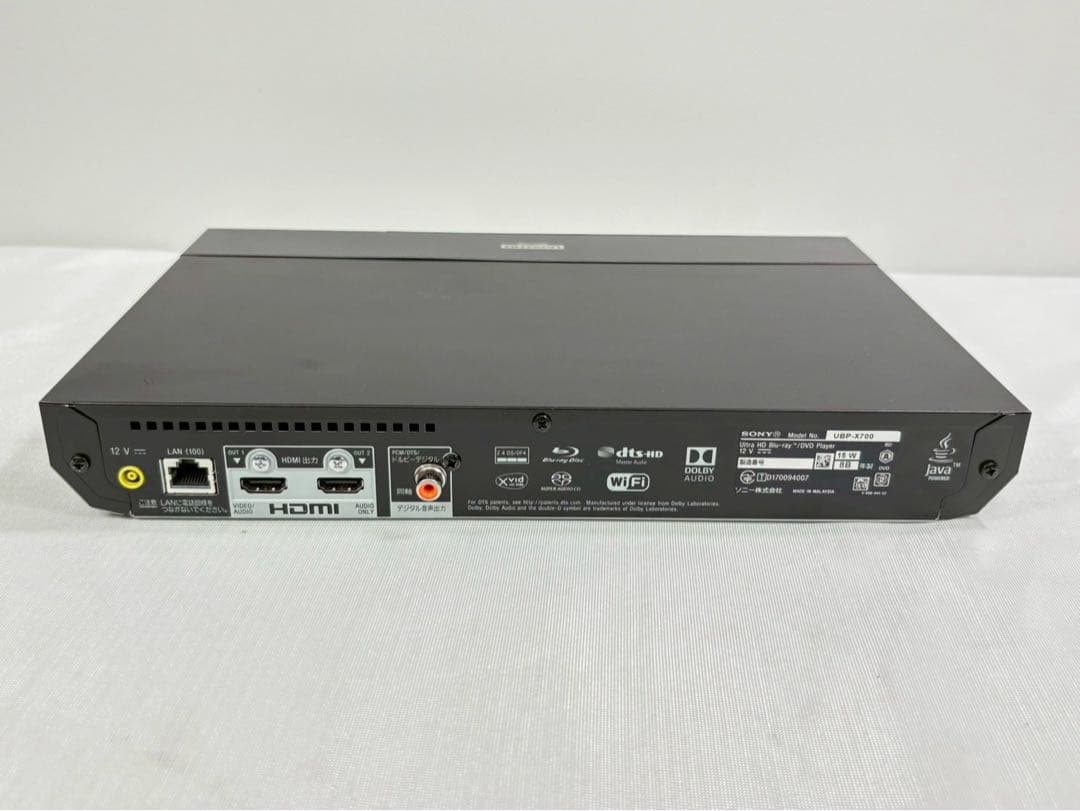 ソニー UBP-X700 ブルーレイプレーヤー DVD 4Kアップコンバート