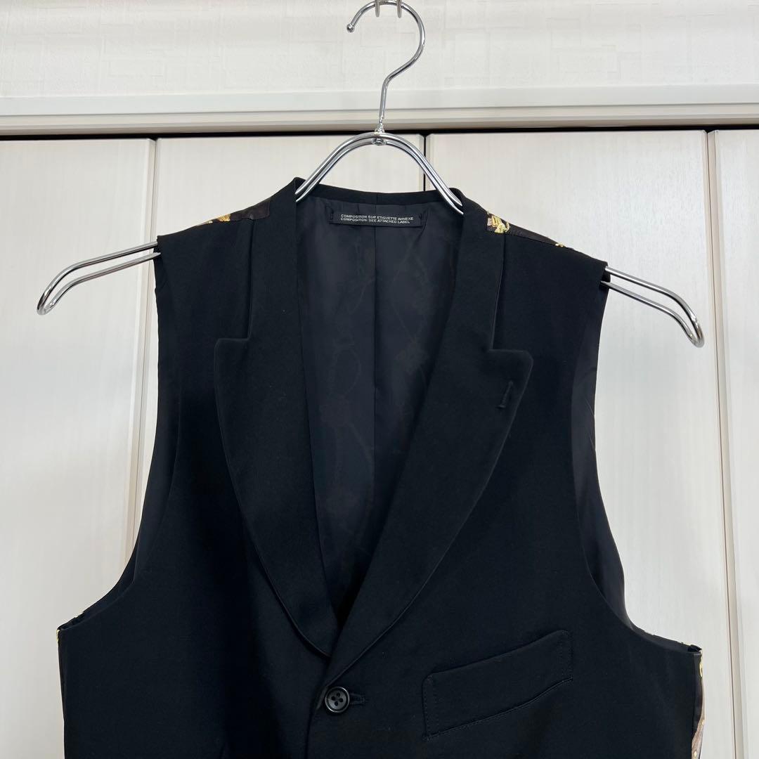 Yohji Yamamoto バックグラフィックデザイン ウールギャバ ジレ