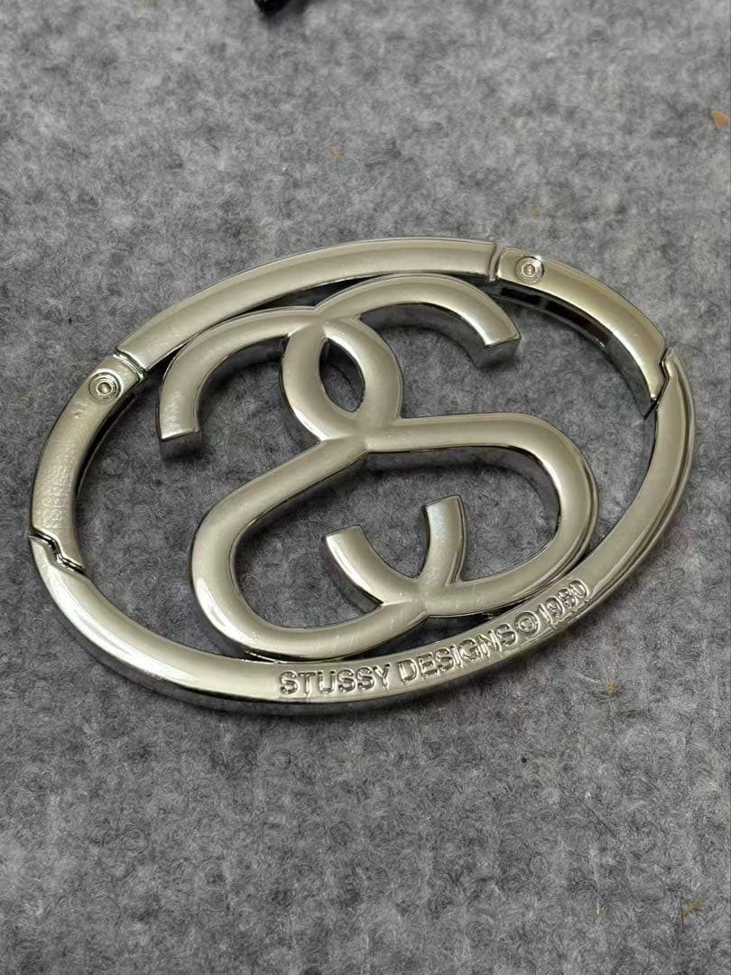 STUSSY デザインキーリング シルバー