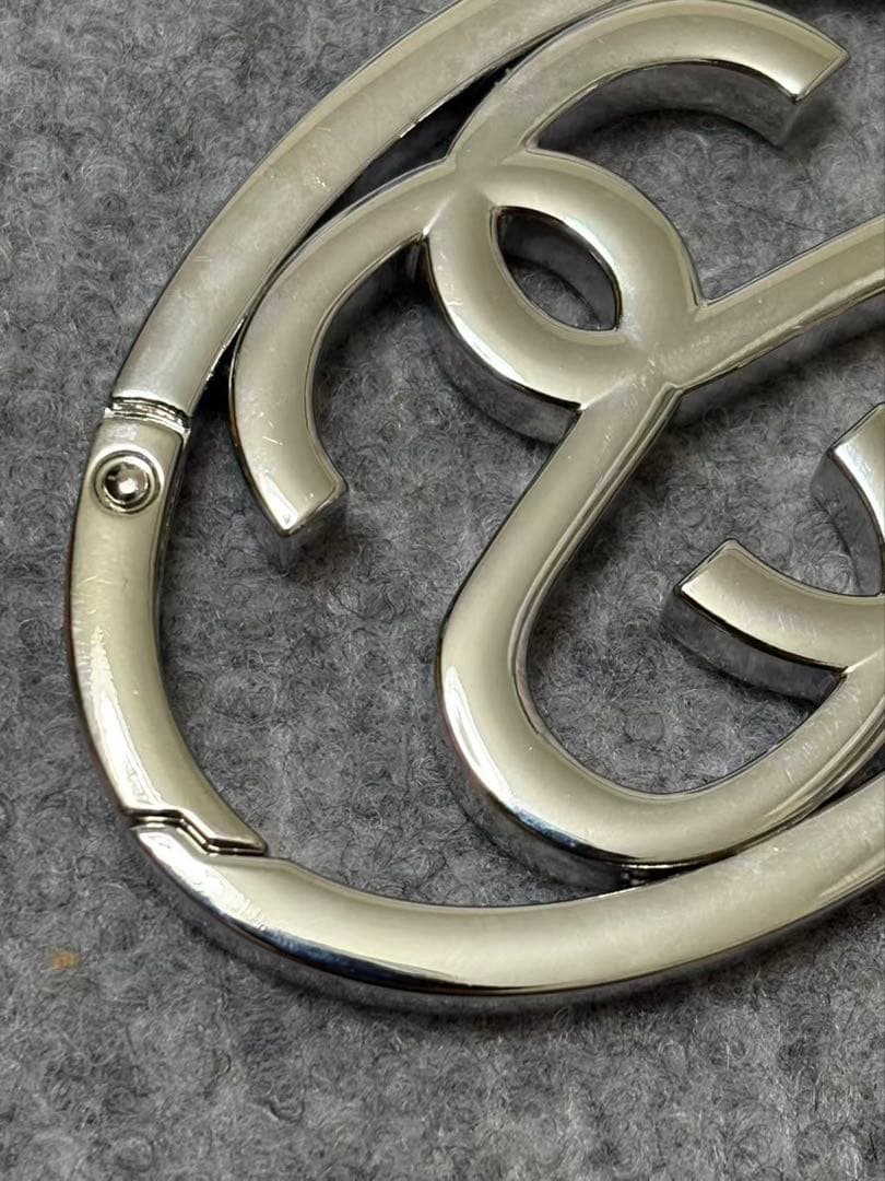 STUSSY デザインキーリング シルバー