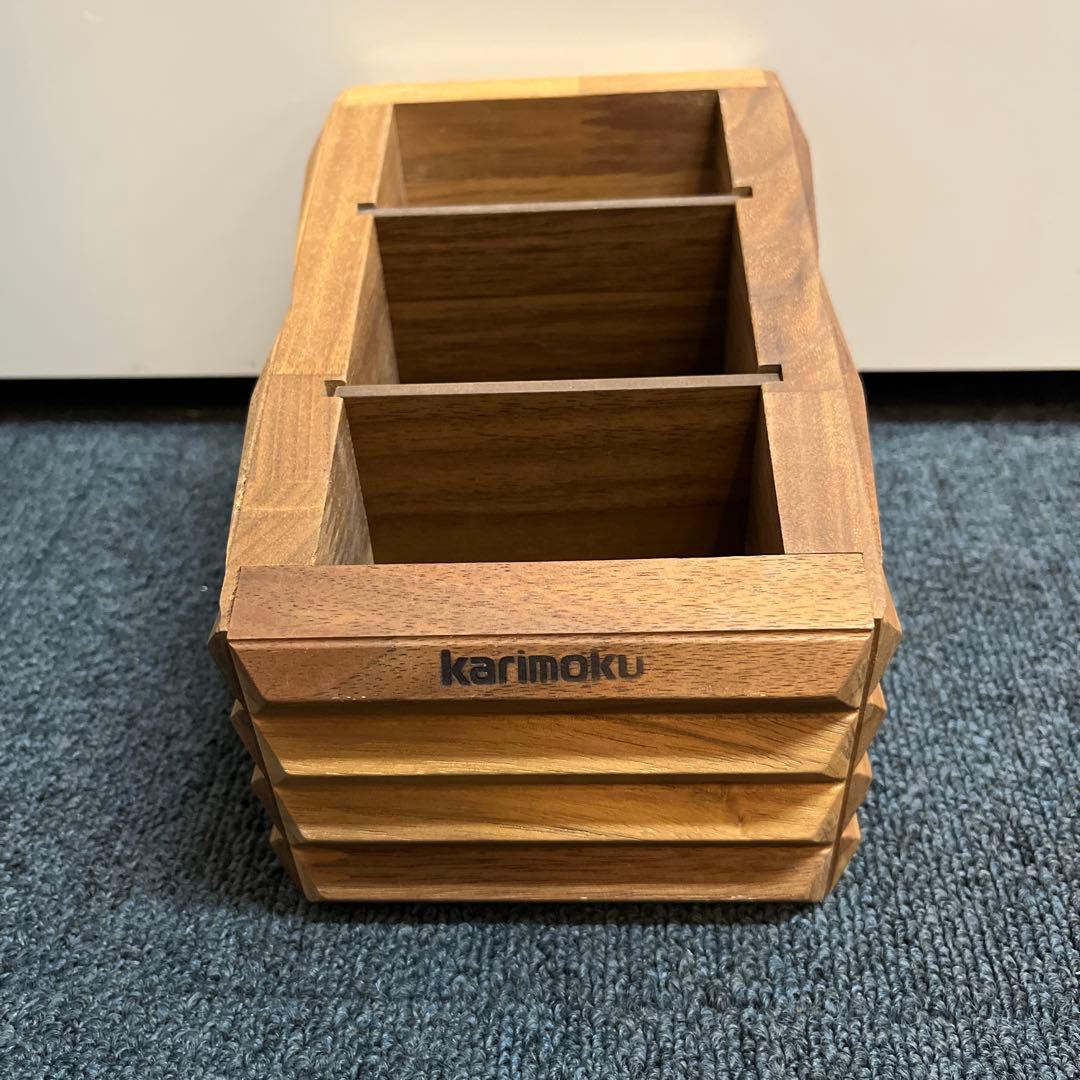 カリモク　リモコンスタンド　小物ケース　ウォールナット