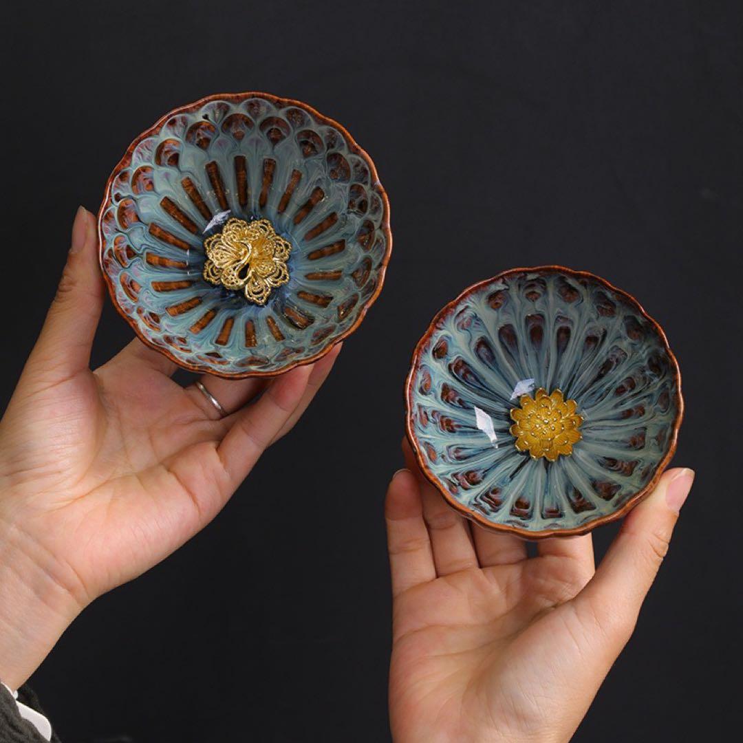 花形陶器ボウル 2個セット