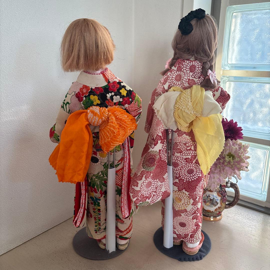 手作り着物人形セット 2体