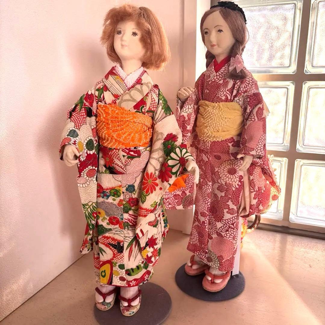 手作り着物人形セット 2体