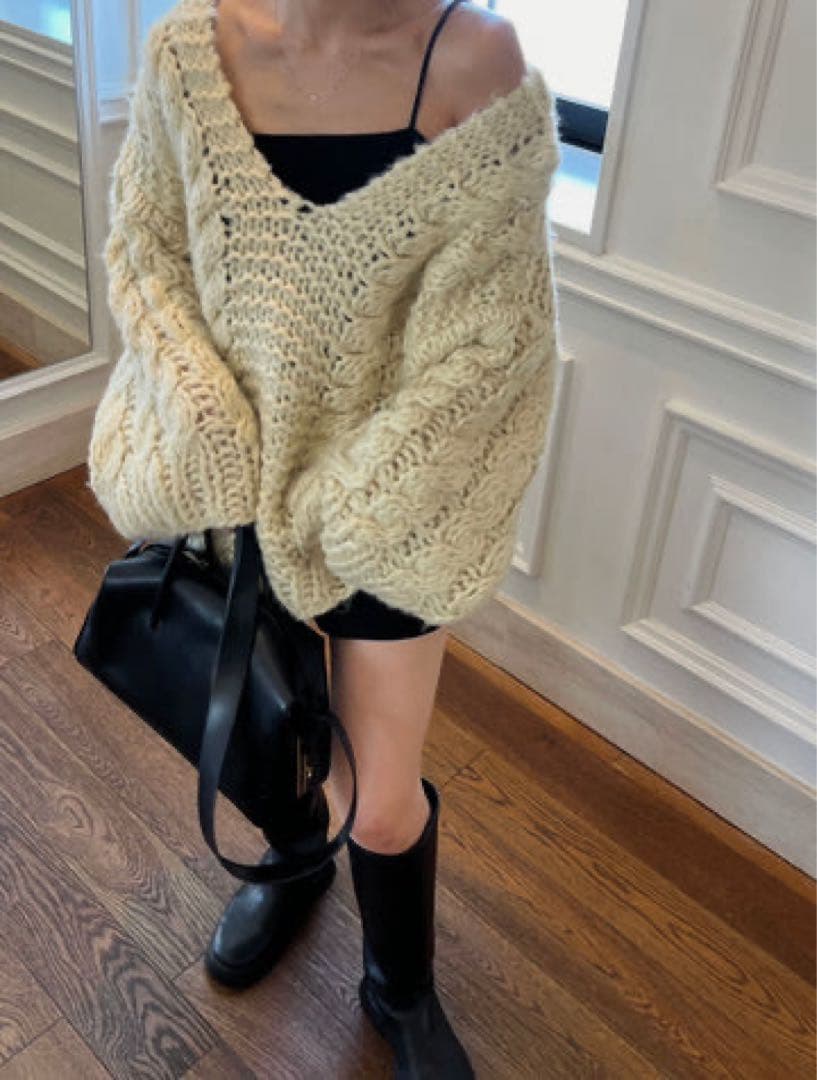 トップス efu HAND CABLE KNIT