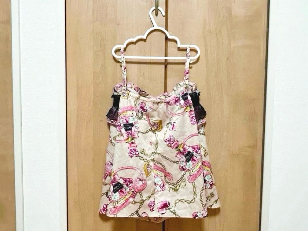 MARS♡Perfume柄♡パフューム柄♡ドットチュール×リボン♡キャミトップス