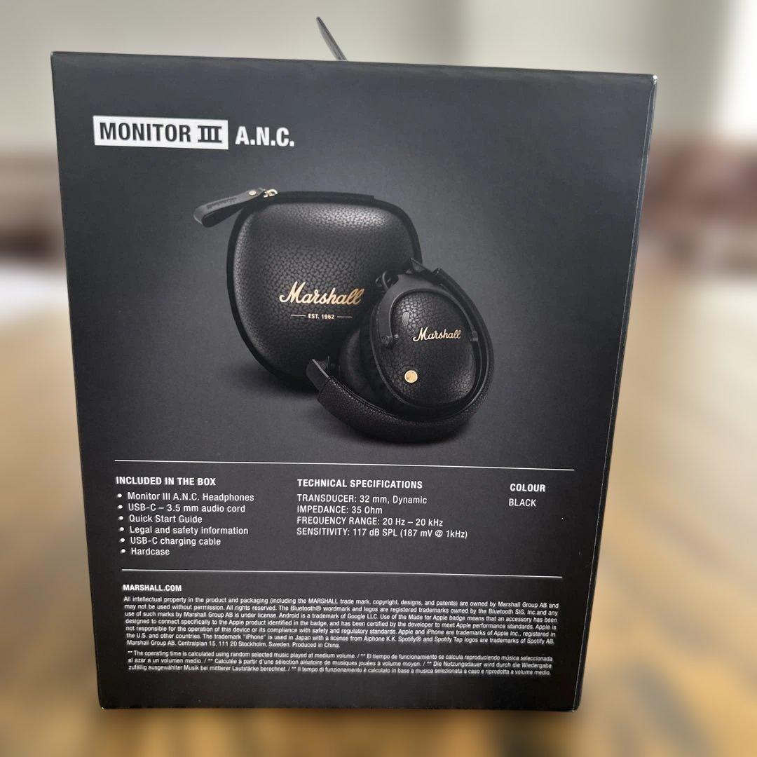 【正規品】Marshall Monitor III A.N.C. ブラック