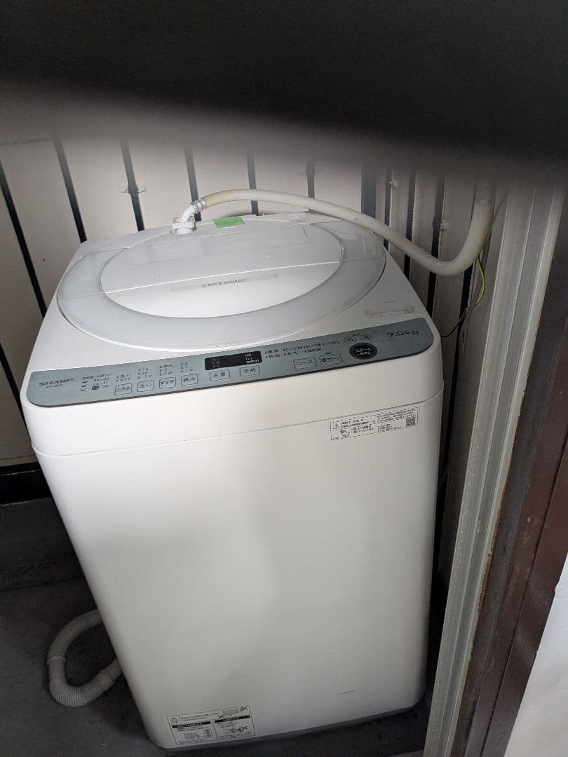 送料込 SHARP 縦型洗濯機 ES-GE7F ホワイト
