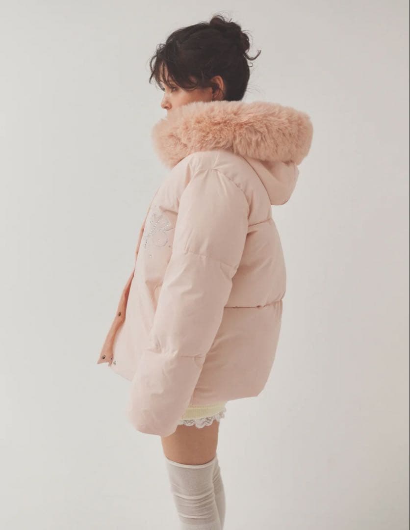 motif puffer coat ペリキュール pink