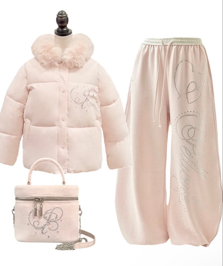 motif puffer coat ペリキュール pink