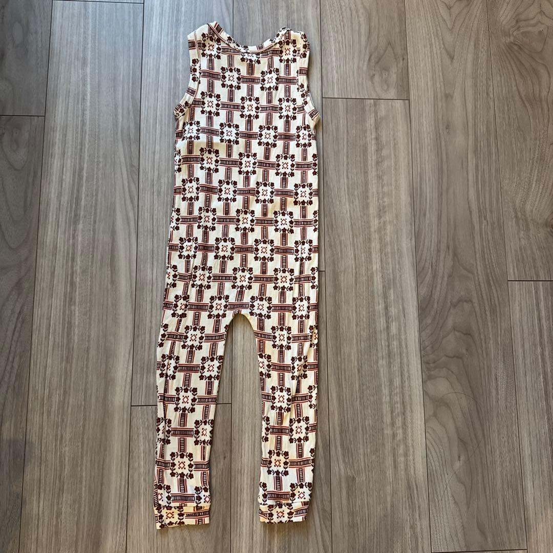 ロンパース・カバーオール baby snap overall railroad flora 18-24m